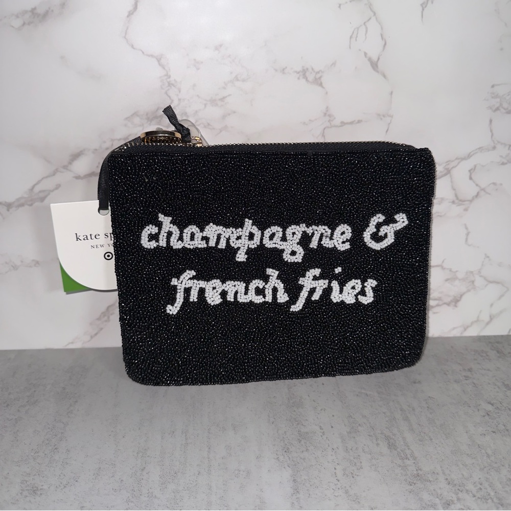 Kate Spade x Target Champagne & Fries Beaded Clutch Bag Limited Edition
